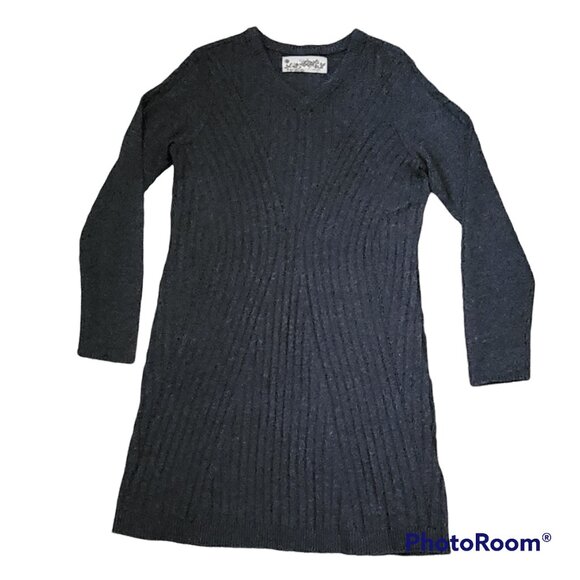 Aventura Karissa Wool Cashmere Silk Long Sleeve V Neck Sweater Dress Sz M - Picture 6 of 12